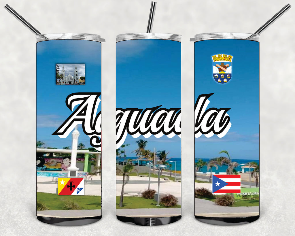 Vaso de acero inoxidable de doble pared de 20 oz con pajita para bebidas frías y calientes, Puerto Rico y 78 Tows