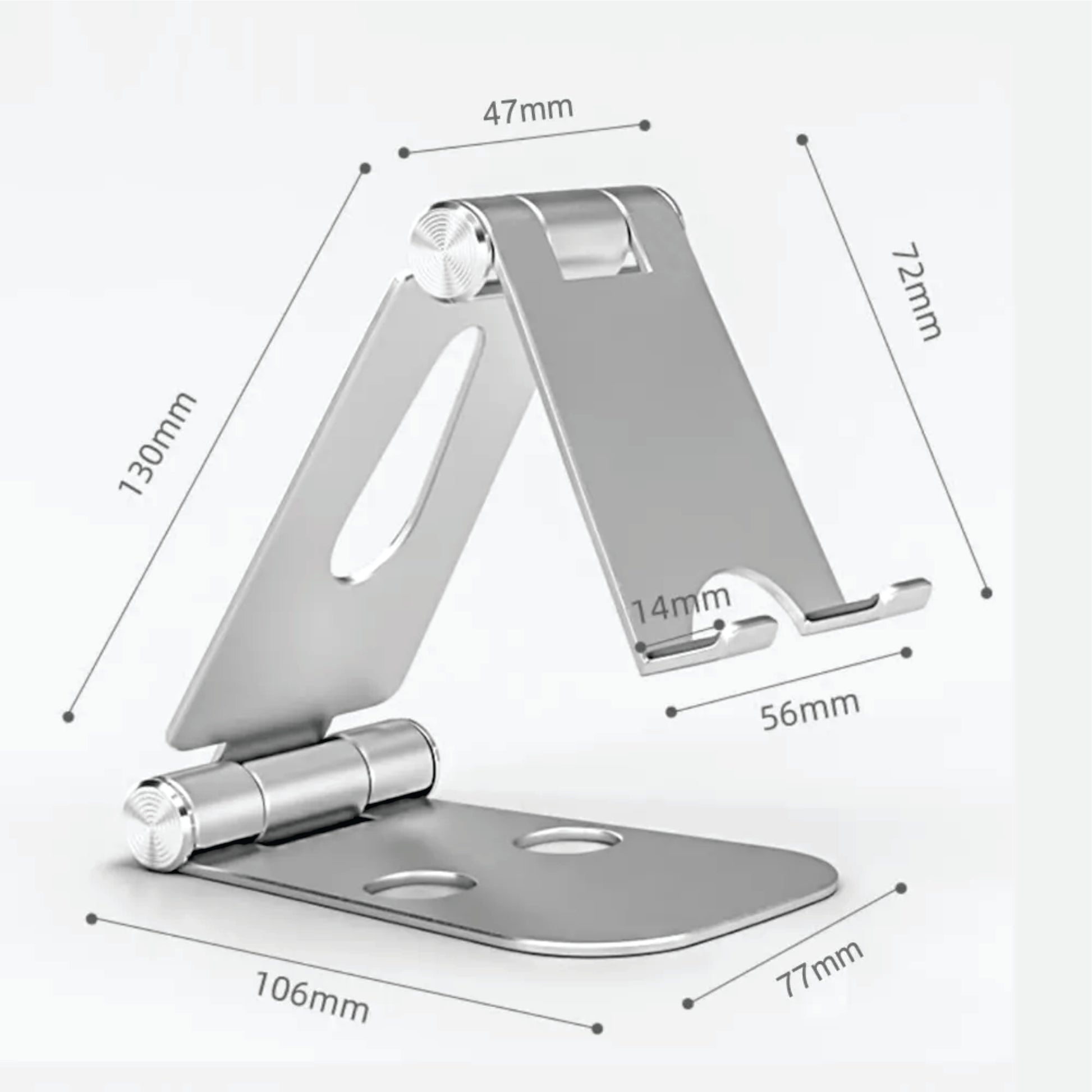 Soporte para teléfono plegable de aleación de aluminio de doble eje, color negro, con recuerdos de Puerto Rico