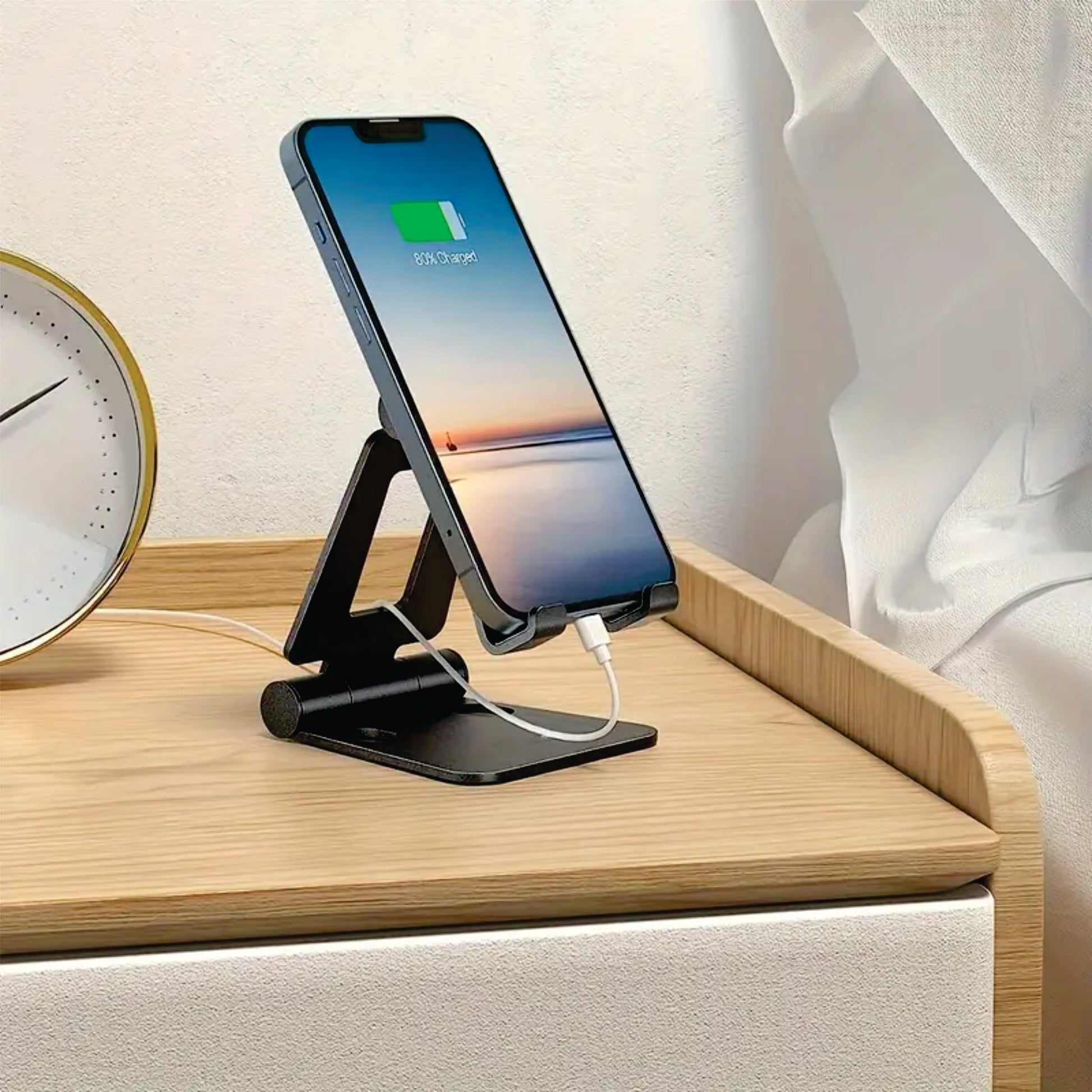 Soporte para teléfono con mapa negro