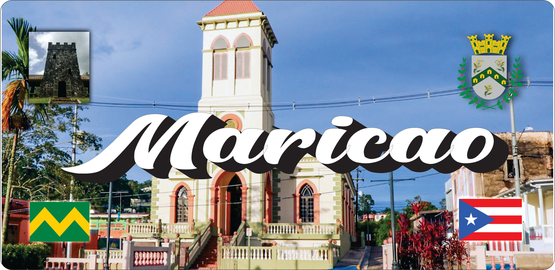 Placa de Puerto Rico y 78 Municipios