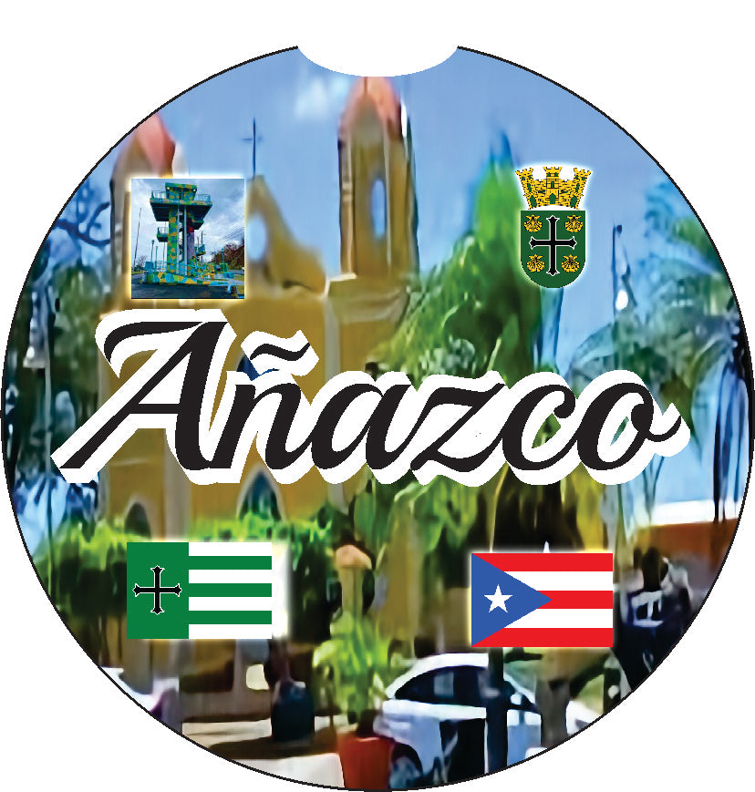 Posavasos para coche de 2 piezas de Puerto Rico y 78 pueblos