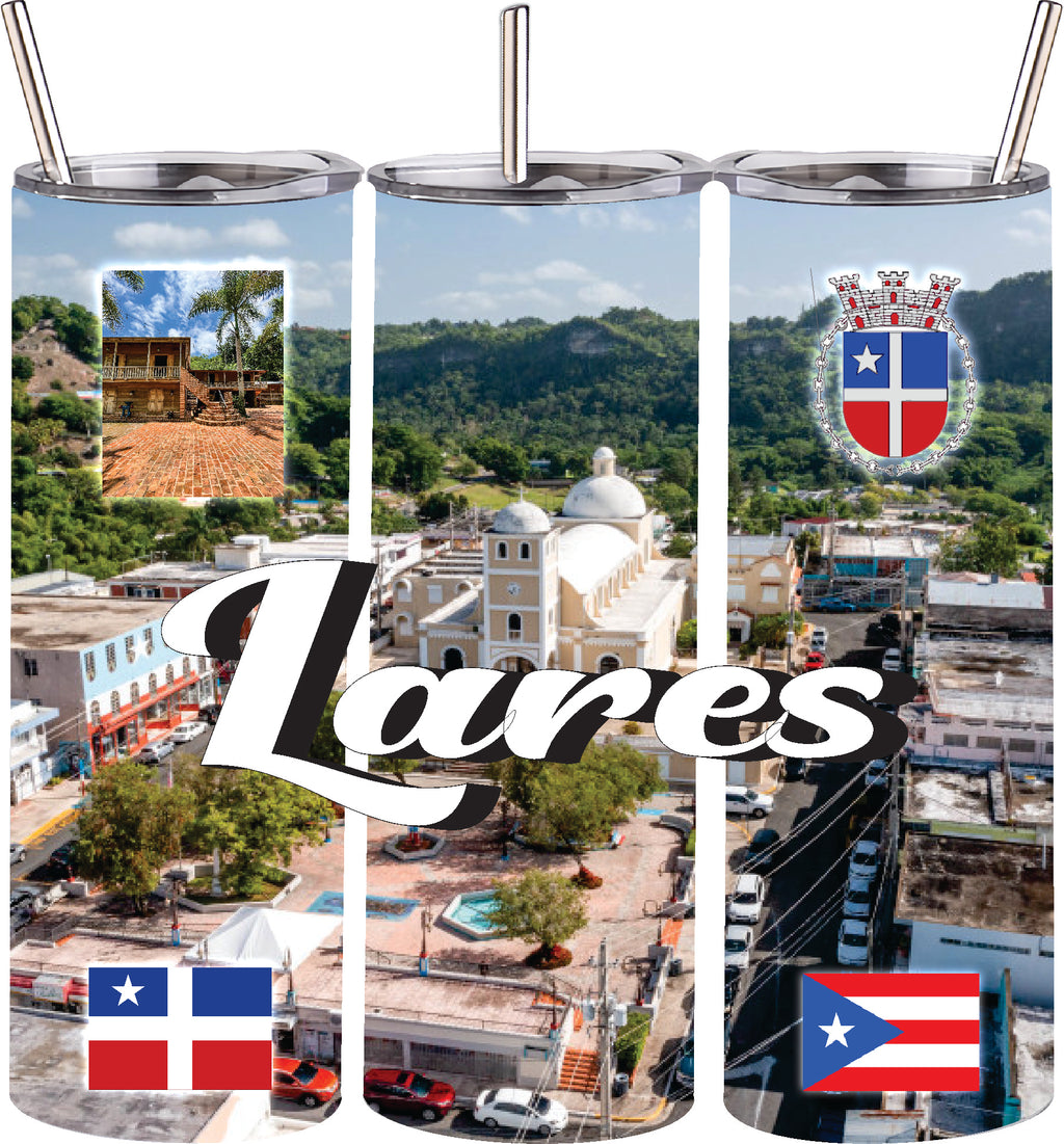 Vaso de acero inoxidable de doble pared de 20 oz con pajita para bebidas frías y calientes, Puerto Rico y 78 Tows