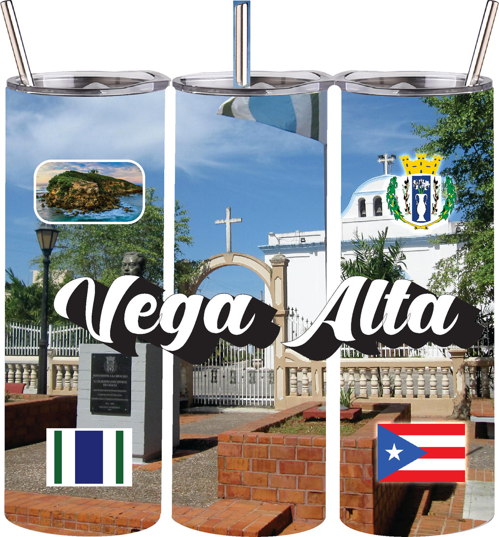 Vaso de acero inoxidable de doble pared de 20 oz con pajita para bebidas frías y calientes, Puerto Rico y 78 Tows