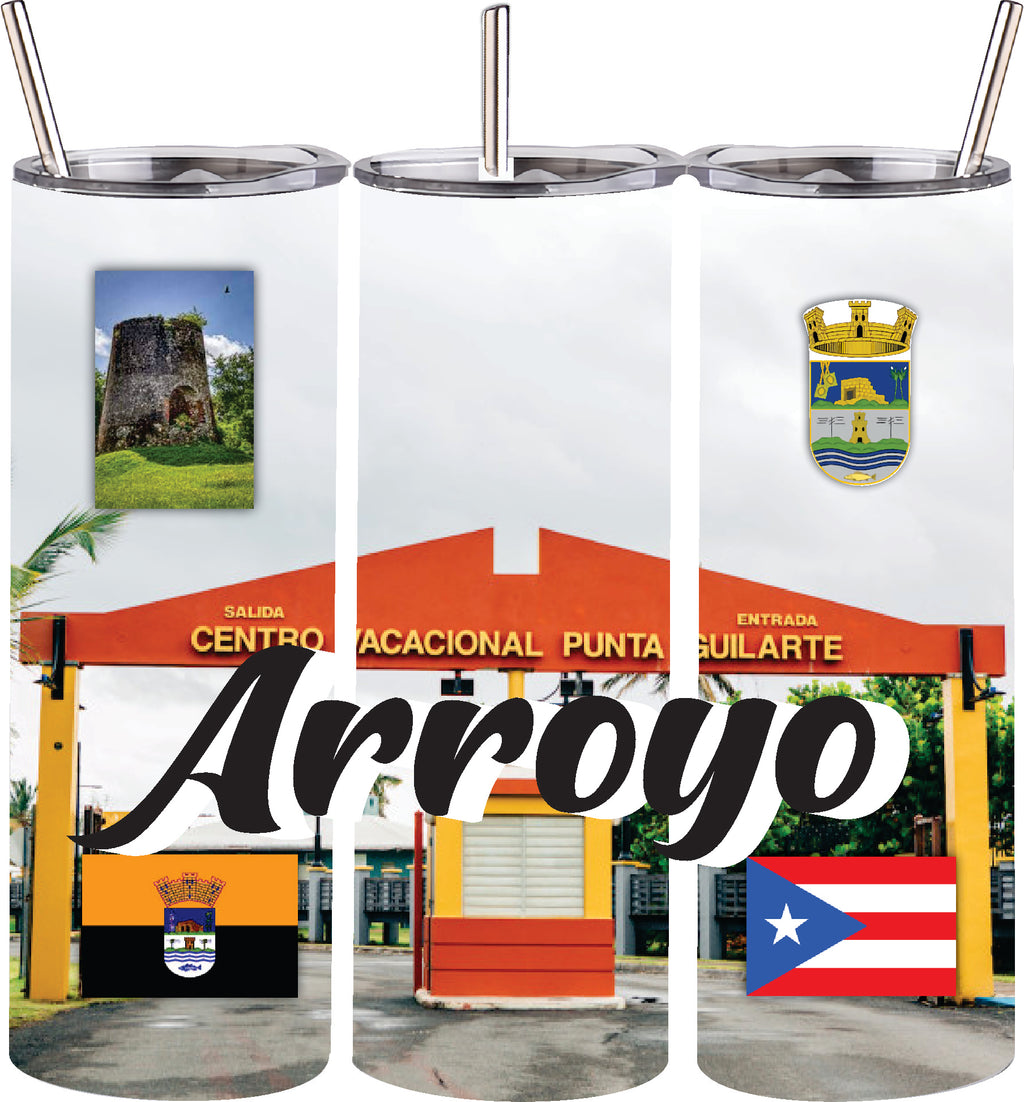 Vaso de acero inoxidable de doble pared de 20 oz con pajita para bebidas frías y calientes, Puerto Rico y 78 Tows