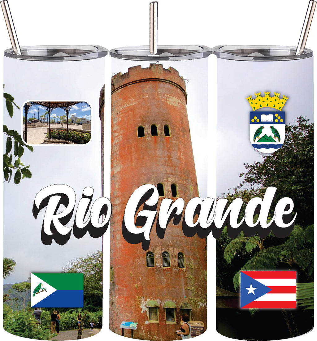 Vaso de acero inoxidable de doble pared de 20 oz con pajita para bebidas frías y calientes, Puerto Rico y 78 Tows