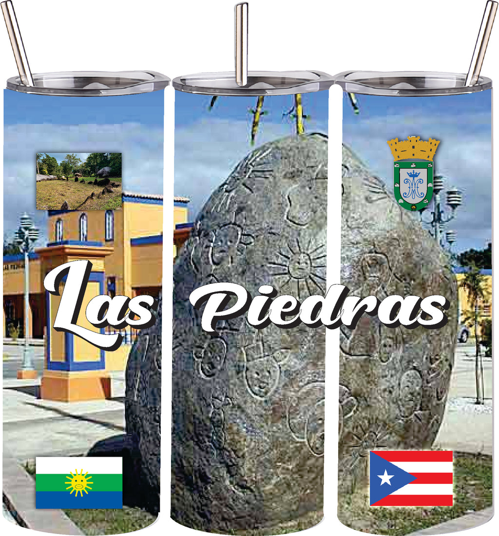 Vaso de acero inoxidable de doble pared de 20 oz con pajita para bebidas frías y calientes, Puerto Rico y 78 Tows