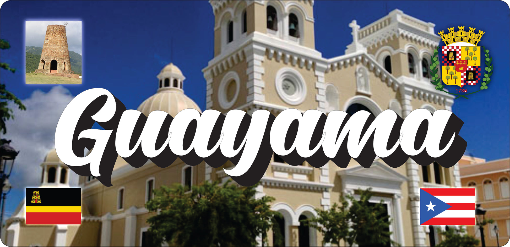 Placa de Puerto Rico y 78 Municipios