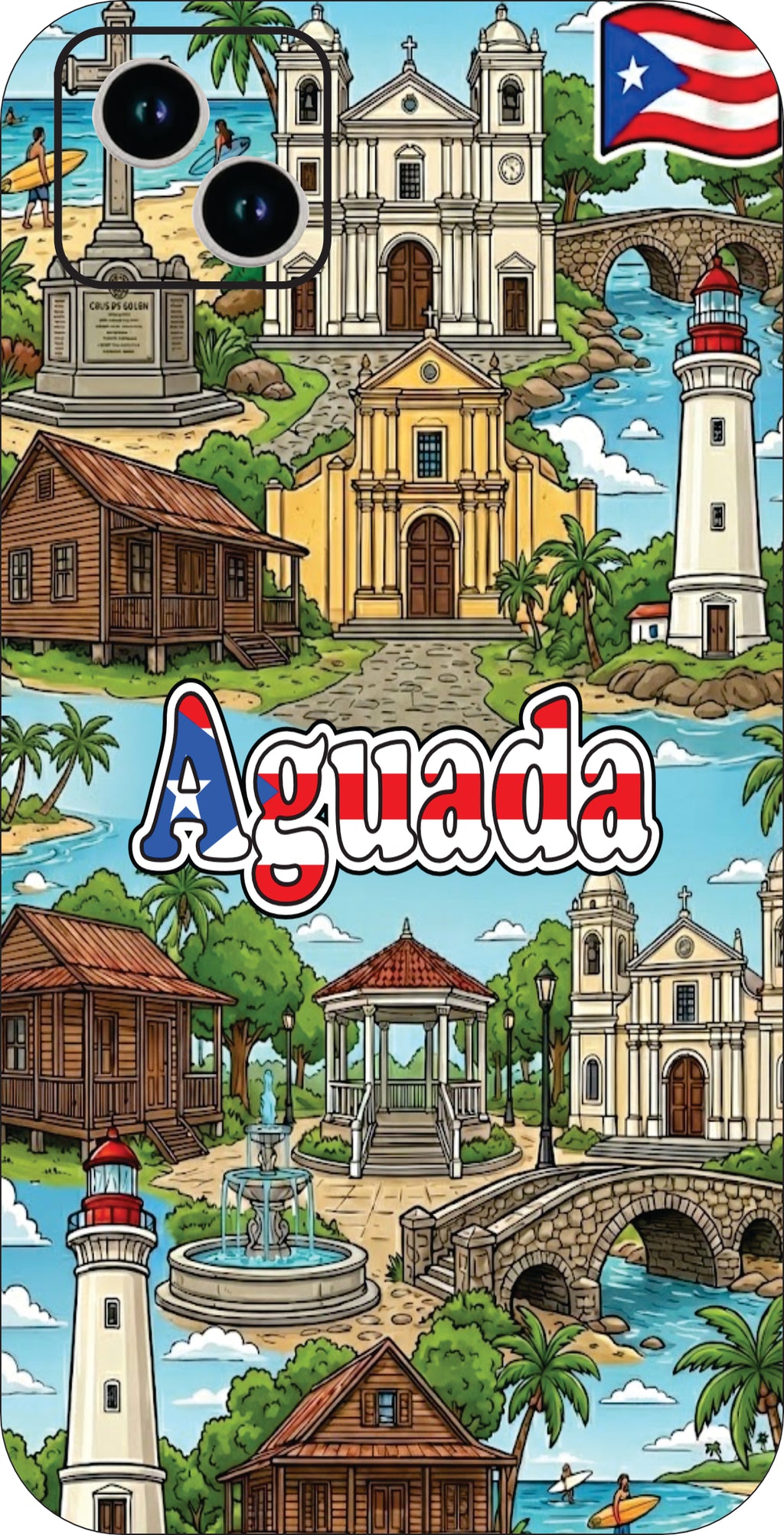 Puerto Rico Towns 3D Phone Case - iPhone & Android