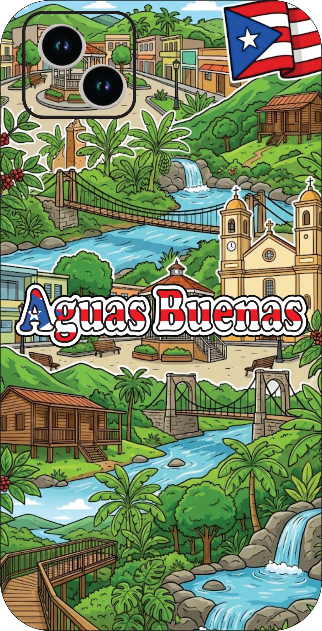 Puerto Rico Towns 3D Phone Case - iPhone & Android