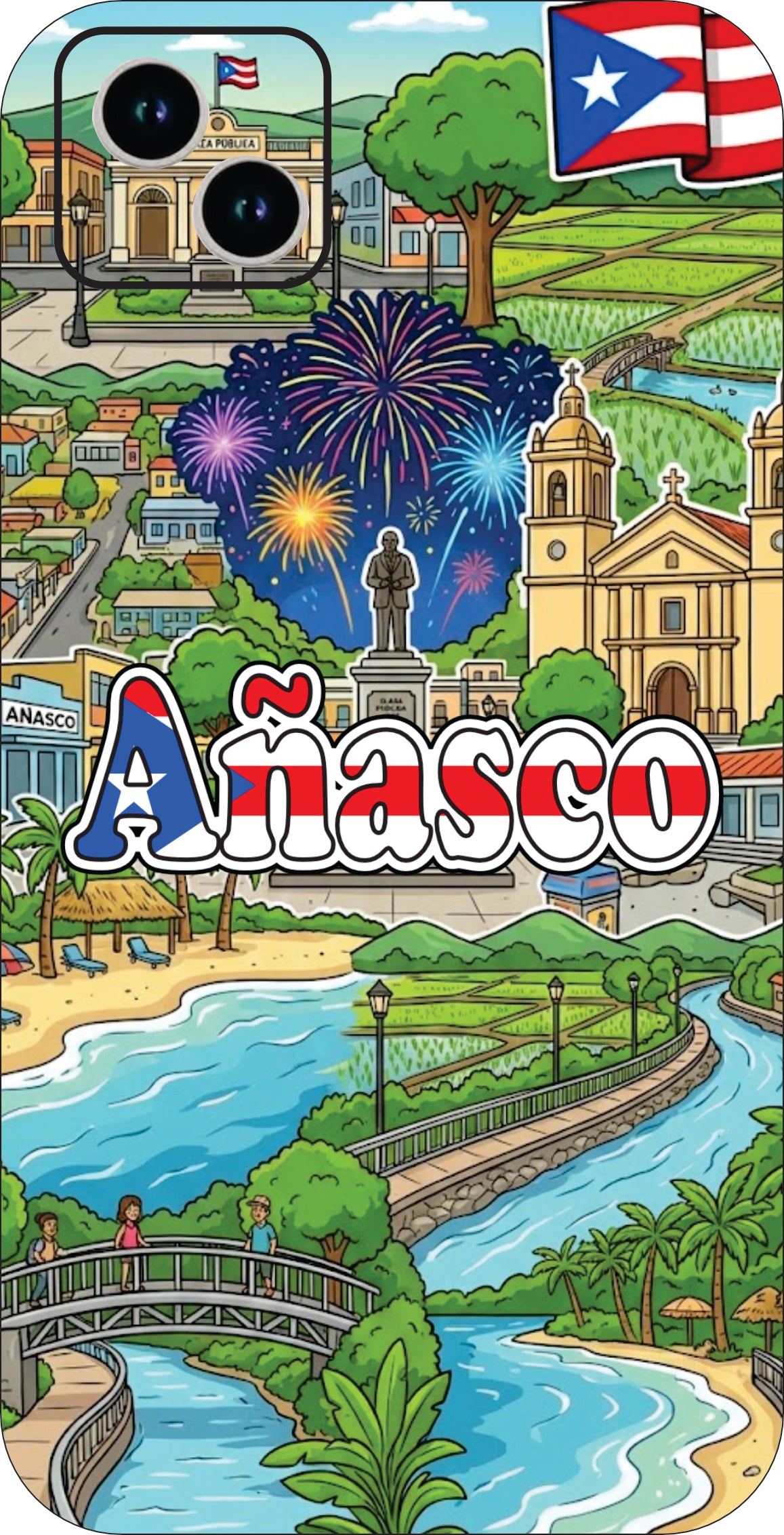 Puerto Rico Towns 3D Phone Case - iPhone & Android