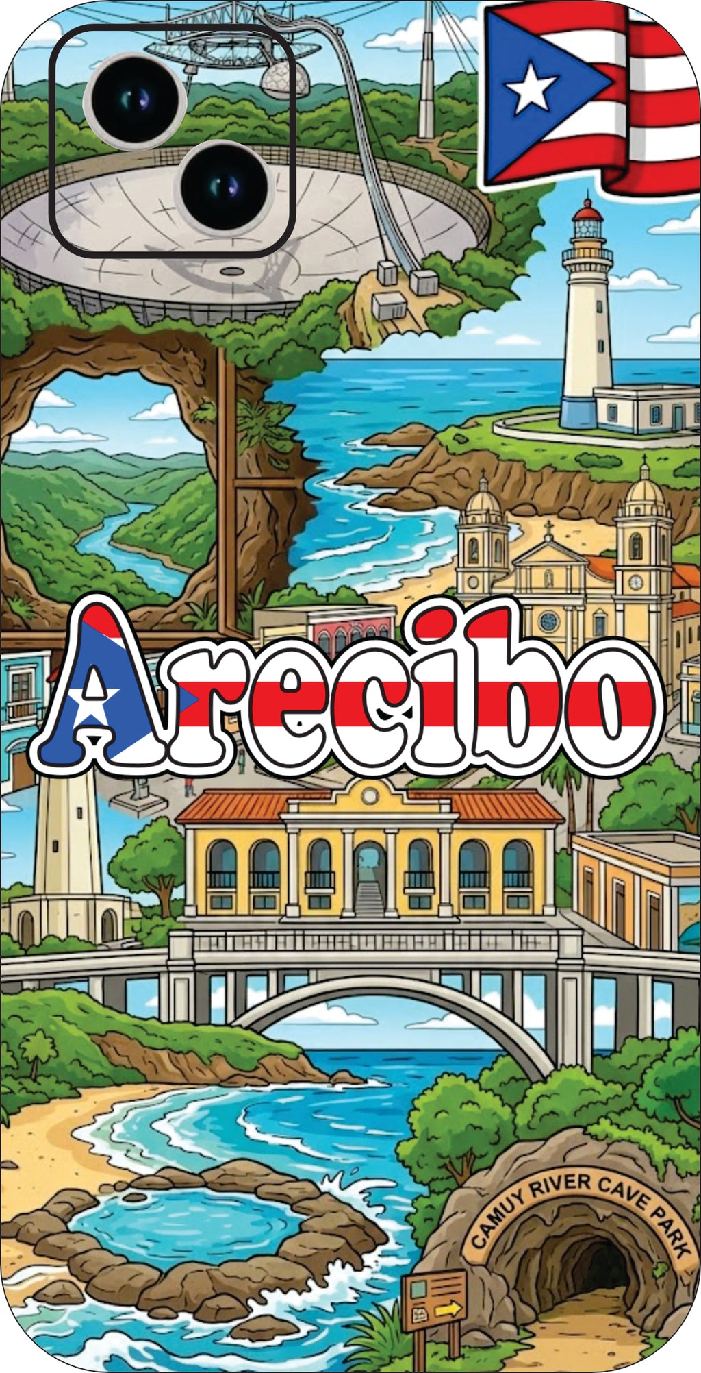 Puerto Rico Towns 3D Phone Case - iPhone & Android