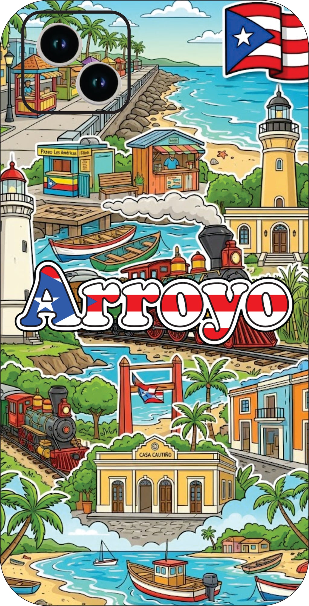 Puerto Rico Towns 3D Phone Case - iPhone & Android