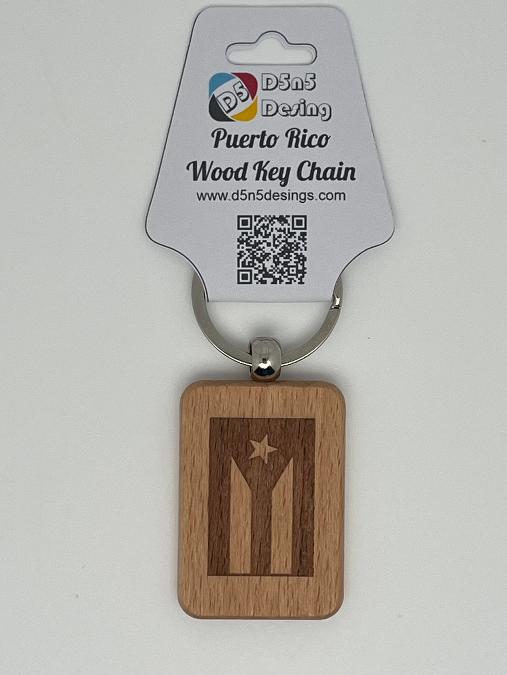 Puerto Rico Souvenirs Wood Key Chain Doble side Engraving