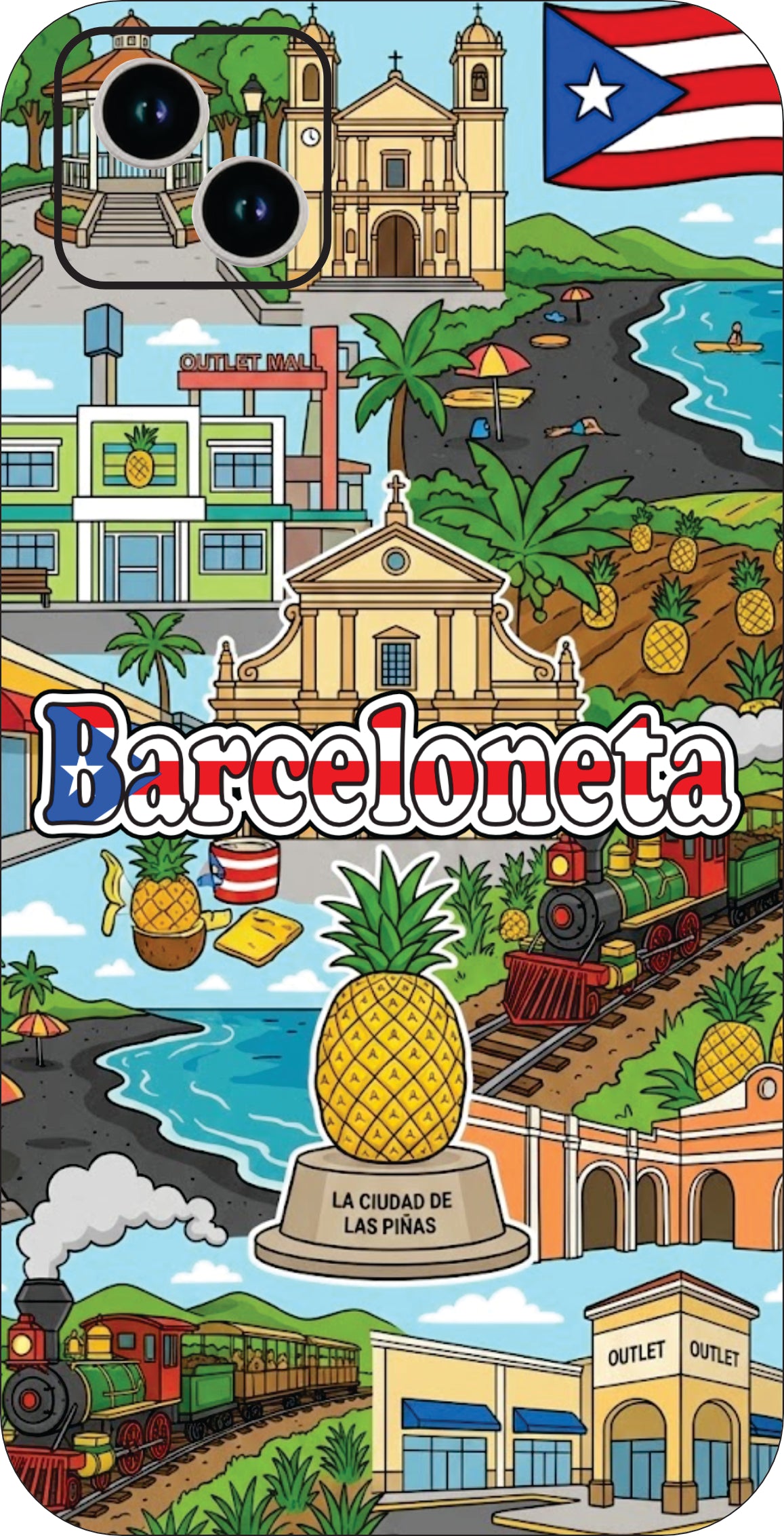 Puerto Rico Towns 3D Phone Case - iPhone & Android