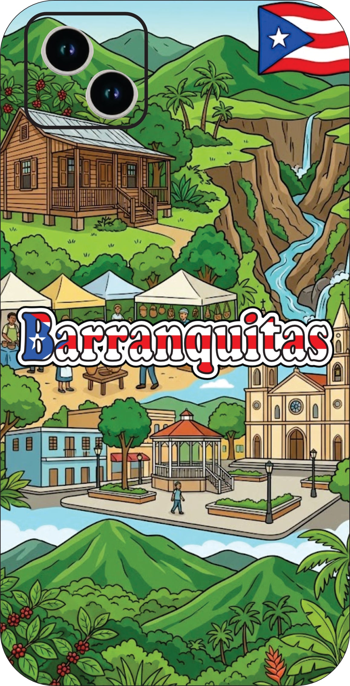 Puerto Rico Towns 3D Phone Case - iPhone & Android