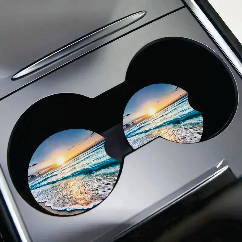 Posavasos de goma para coche de 2 piezas de Puerto Rico y 78 pueblos