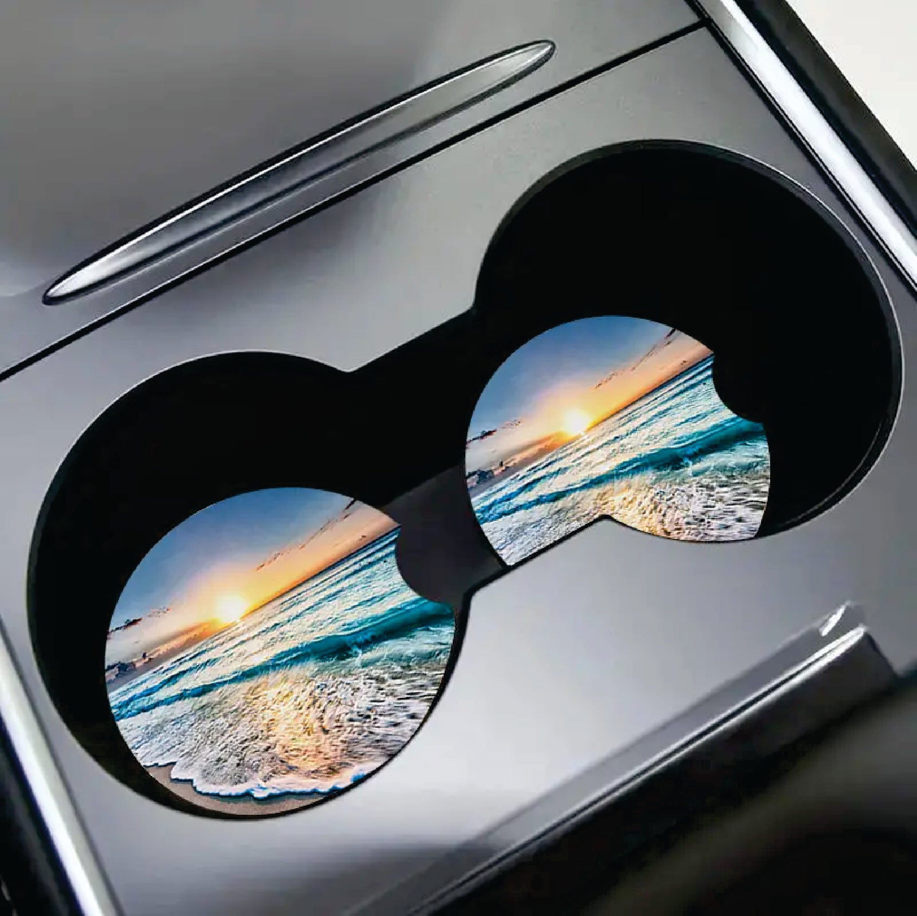 Posavasos de goma para coche de 2 piezas de Puerto Rico y 78 pueblos