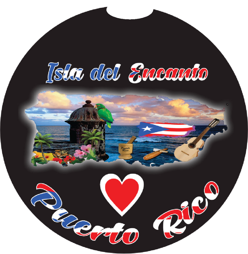 Posavasos de goma para coche de 2 piezas de Puerto Rico y 78 pueblos