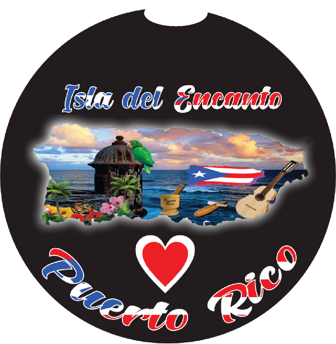 Posavasos para coche de 2 piezas de Puerto Rico y 78 pueblos