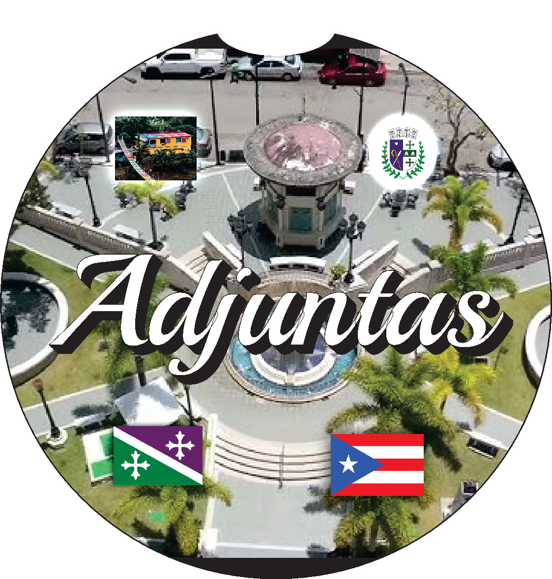 Posavasos de goma para coche de 2 piezas de Puerto Rico y 78 pueblos