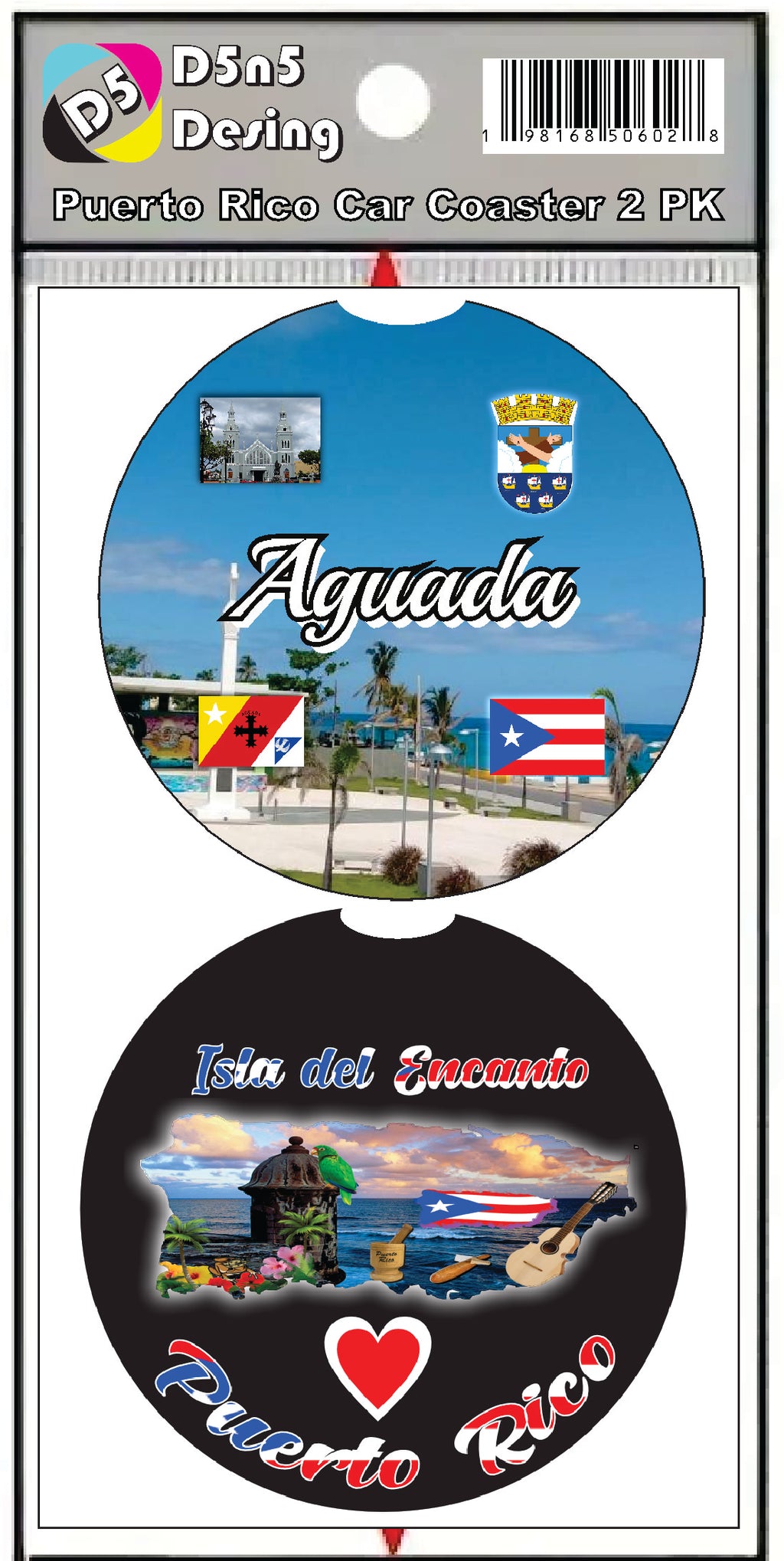 Posavasos para coche de 2 piezas Aguada / Puerto Rico