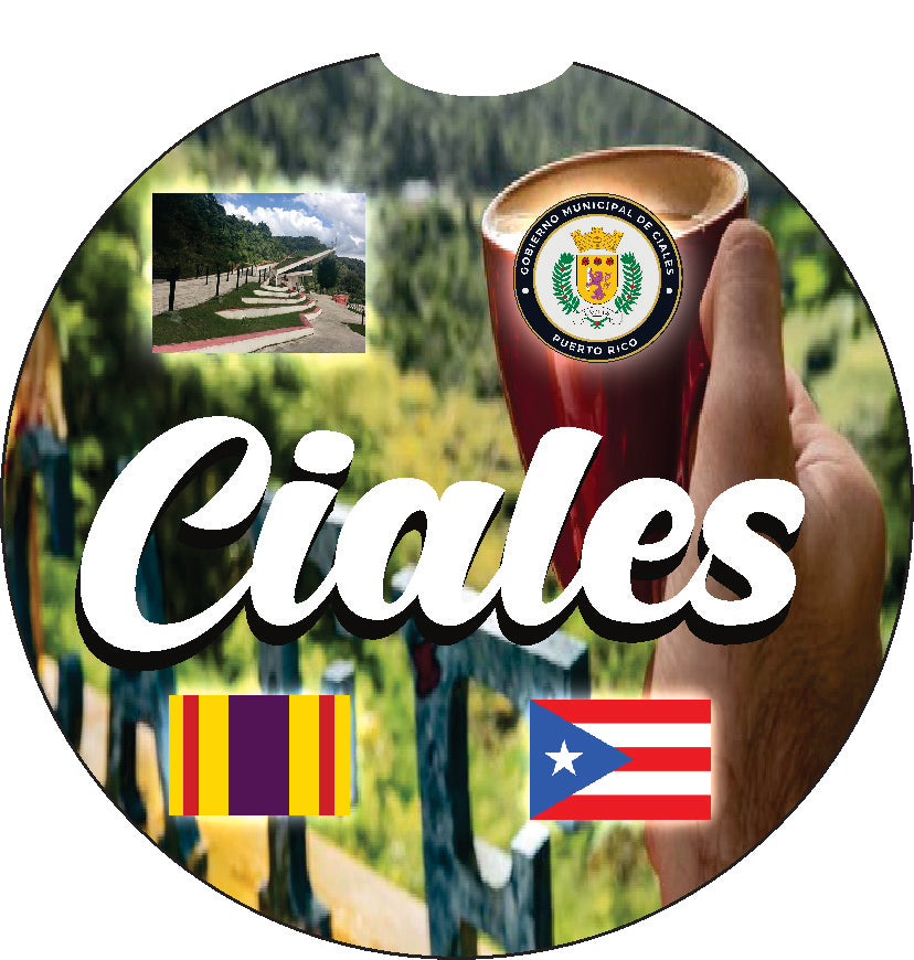 Posavasos de goma para coche de 2 piezas de Puerto Rico y 78 pueblos