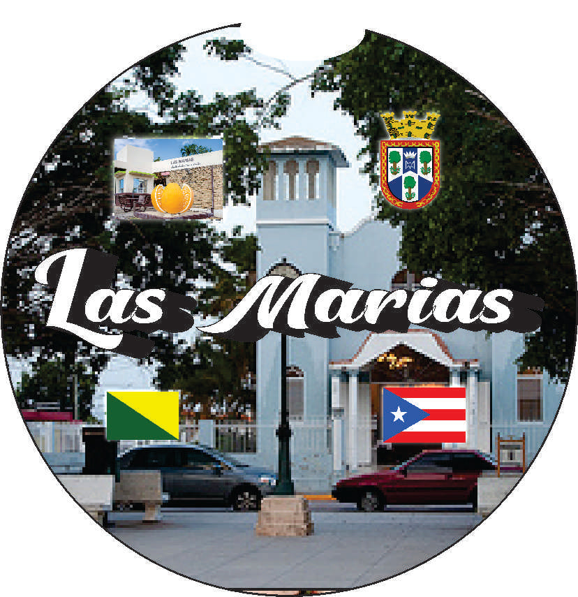 Posavasos para coche de 2 piezas de Puerto Rico y 78 pueblos