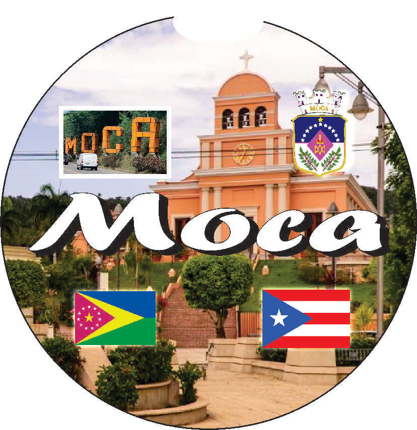 Posavasos de goma para coche de 2 piezas de Puerto Rico y 78 pueblos