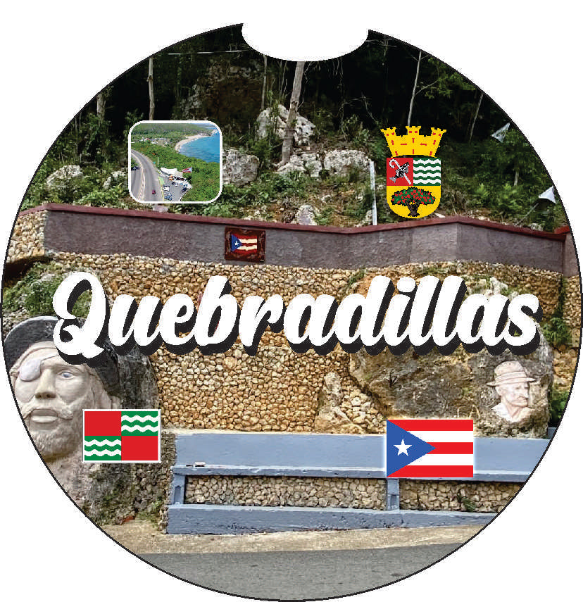 Posavasos de goma para coche de 2 piezas de Puerto Rico y 78 pueblos