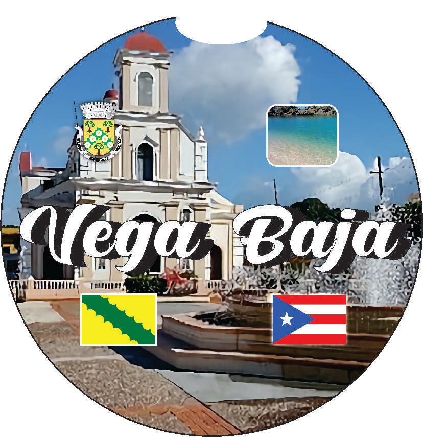 Posavasos de goma para coche de 2 piezas de Puerto Rico y 78 pueblos