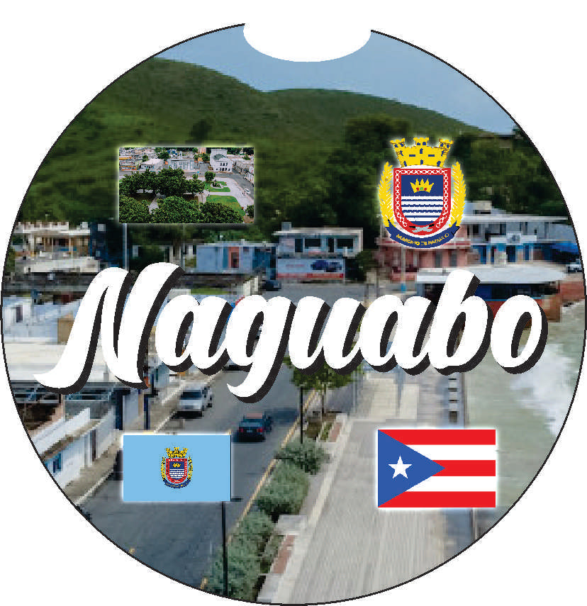 Posavasos de goma para coche de 2 piezas de Puerto Rico y 78 pueblos