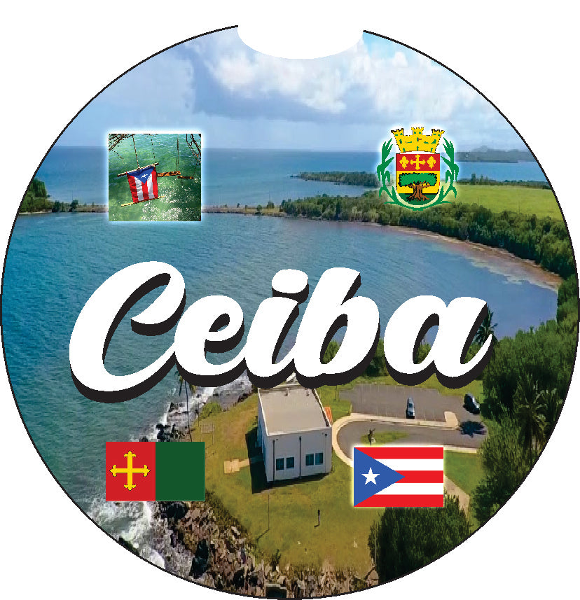 Posavasos para coche de 2 piezas de Puerto Rico y 78 pueblos