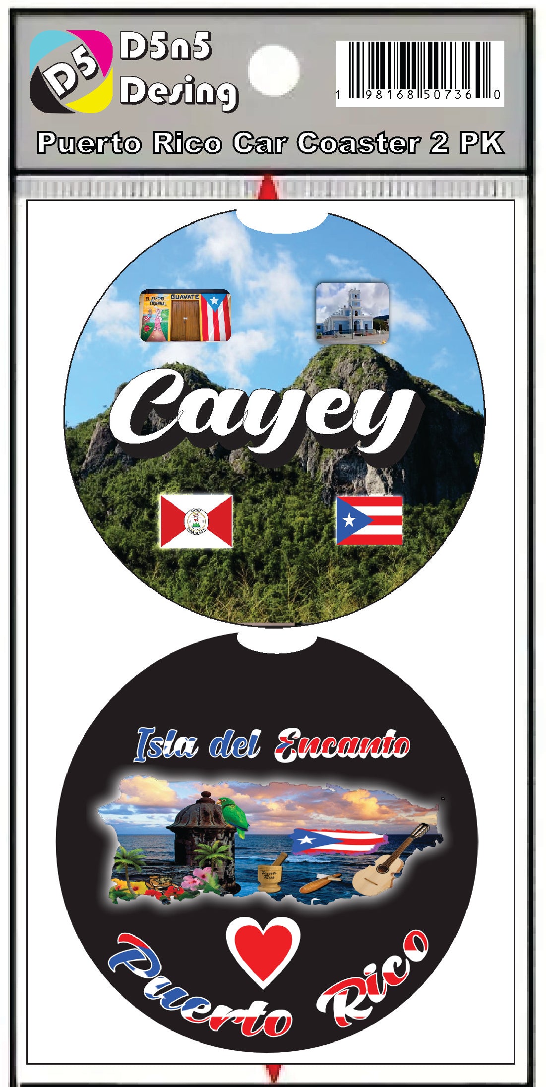 Cayey / Puerto Rico Posavasos para coche de 2 piezas