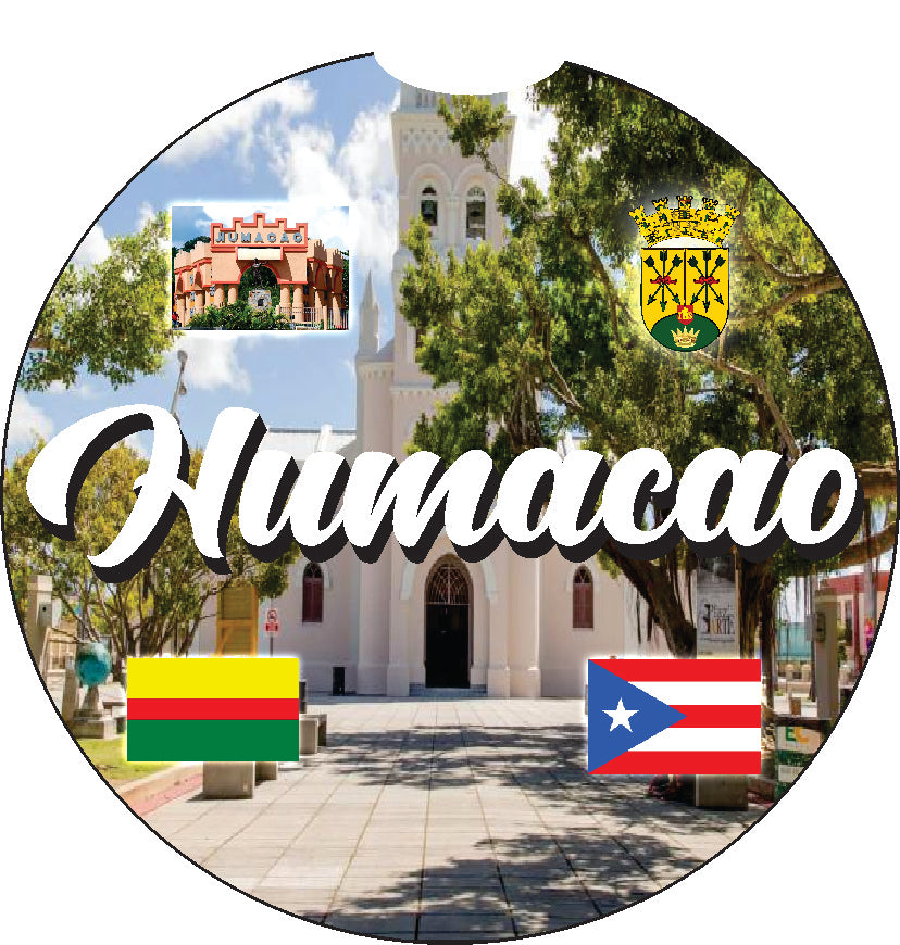 Posavasos de goma para coche de 2 piezas de Puerto Rico y 78 pueblos