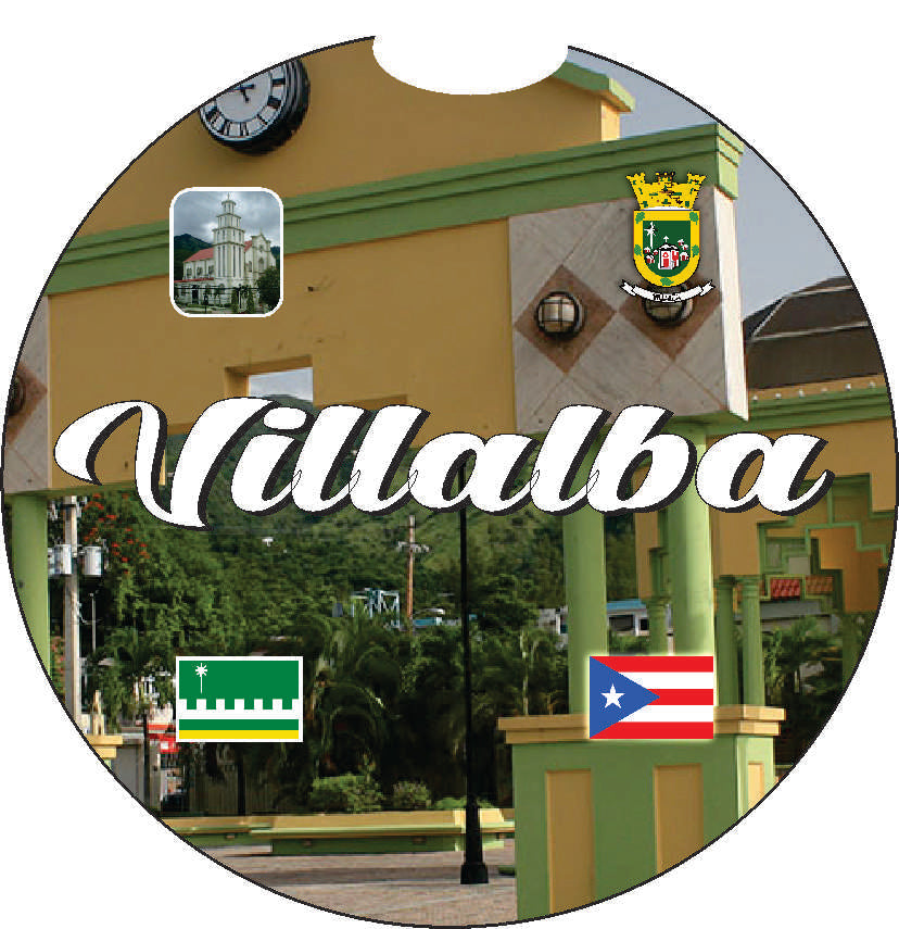 Posavasos de goma para coche de 2 piezas de Puerto Rico y 78 pueblos