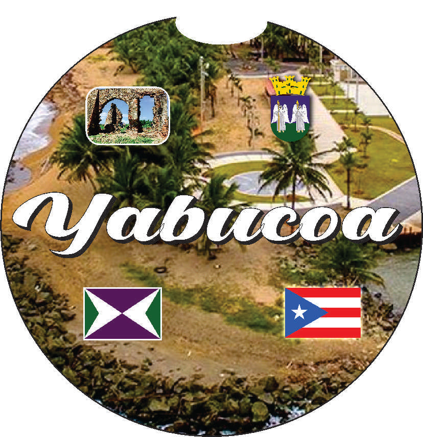 Posavasos de goma para coche de 2 piezas de Puerto Rico y 78 pueblos