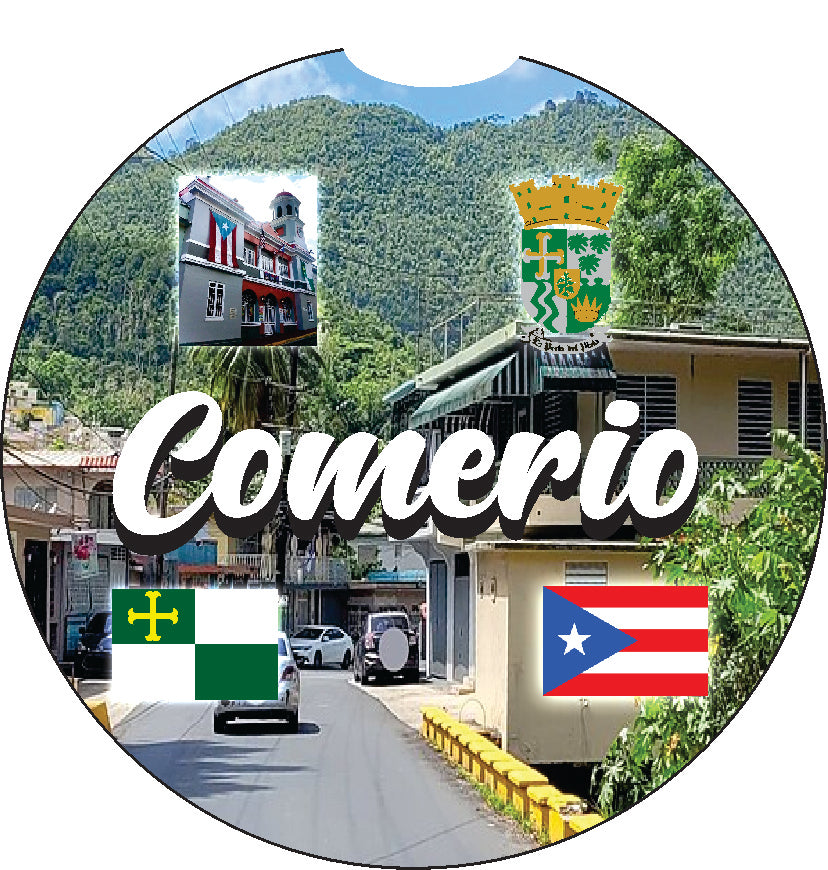 Posavasos para coche de 2 piezas de Puerto Rico y 78 pueblos