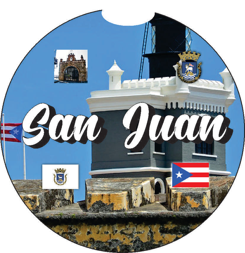 Posavasos de goma para coche de 2 piezas de Puerto Rico y 78 pueblos