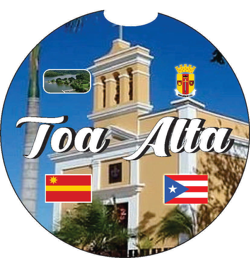 Posavasos de goma para coche de 2 piezas de Puerto Rico y 78 pueblos