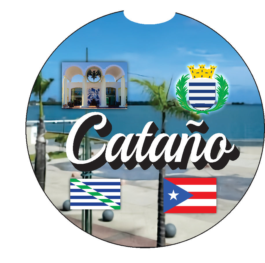 Posavasos para coche de 2 piezas de Puerto Rico y 78 pueblos