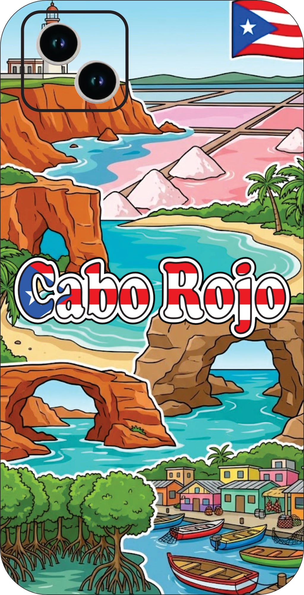 Puerto Rico Towns 3D Phone Case - iPhone & Android