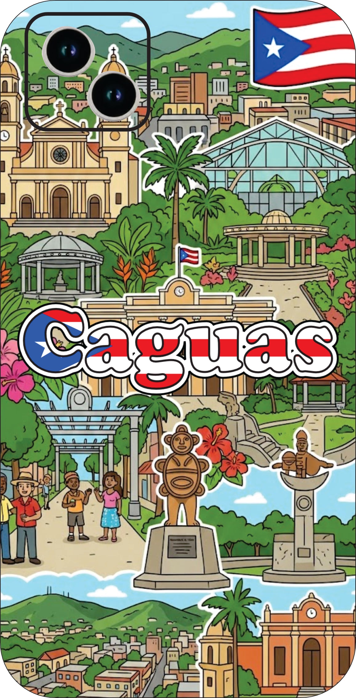 Puerto Rico Towns 3D Phone Case - iPhone & Android