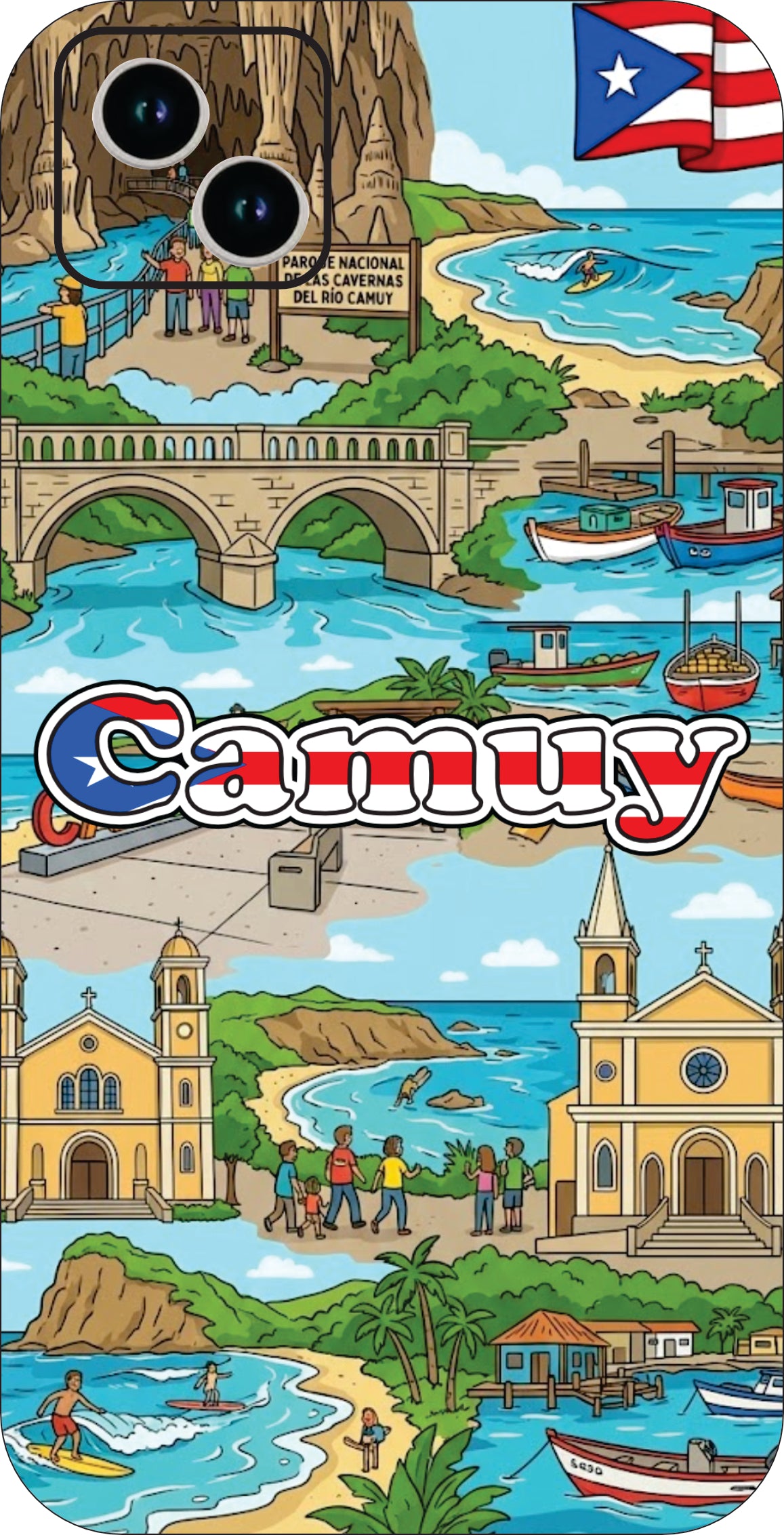 Puerto Rico Towns 3D Phone Case - iPhone & Android