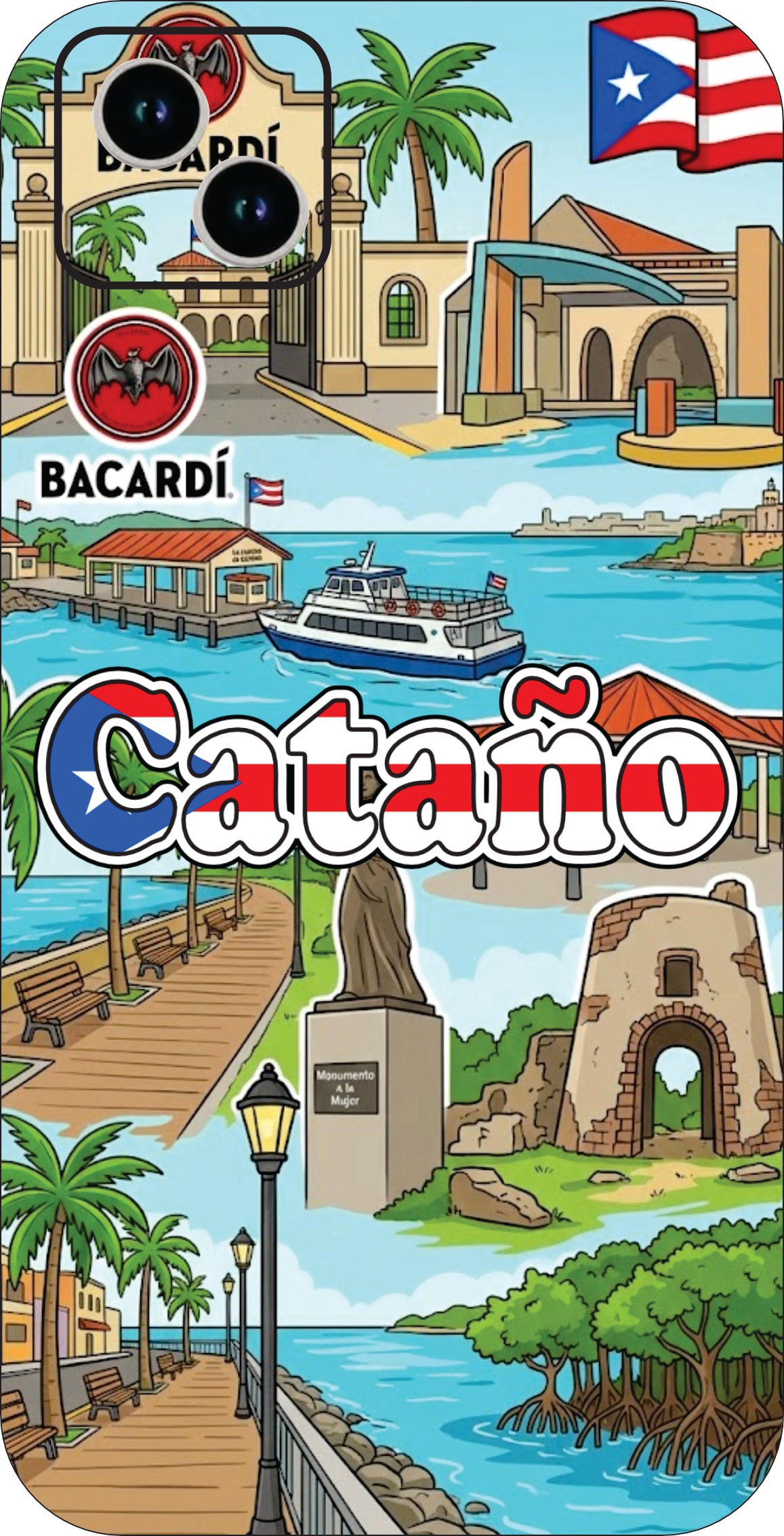 Puerto Rico Towns 3D Phone Case - iPhone & Android