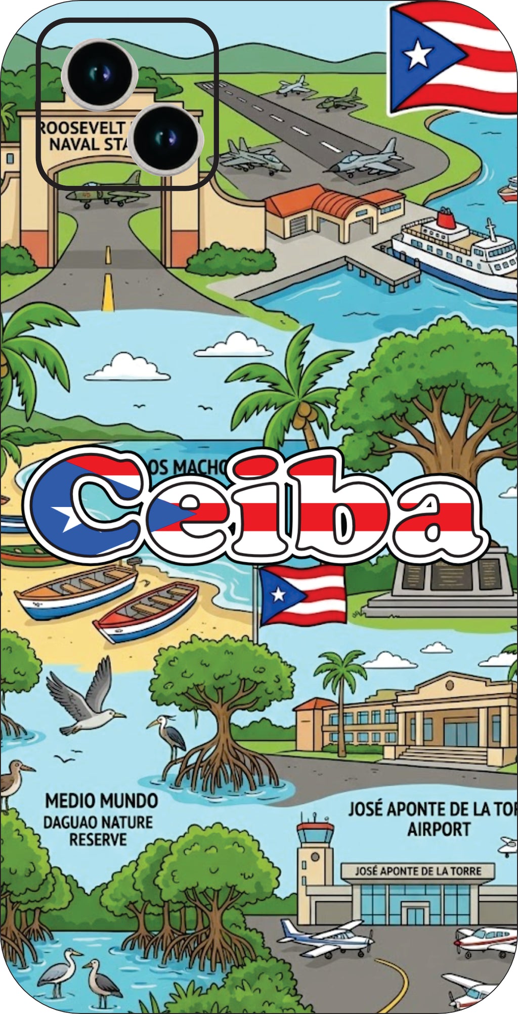 Puerto Rico Towns 3D Phone Case - iPhone & Android