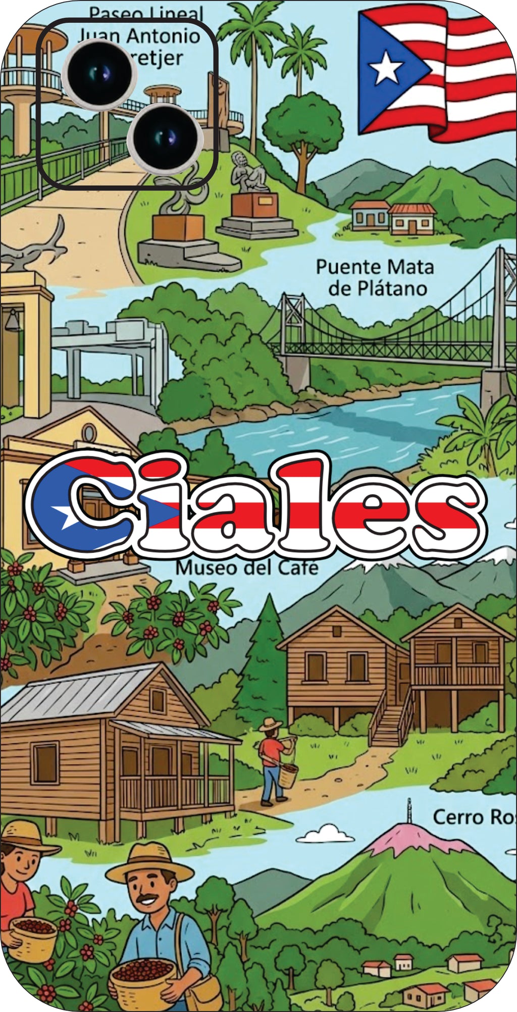 Puerto Rico Towns 3D Phone Case - iPhone & Android