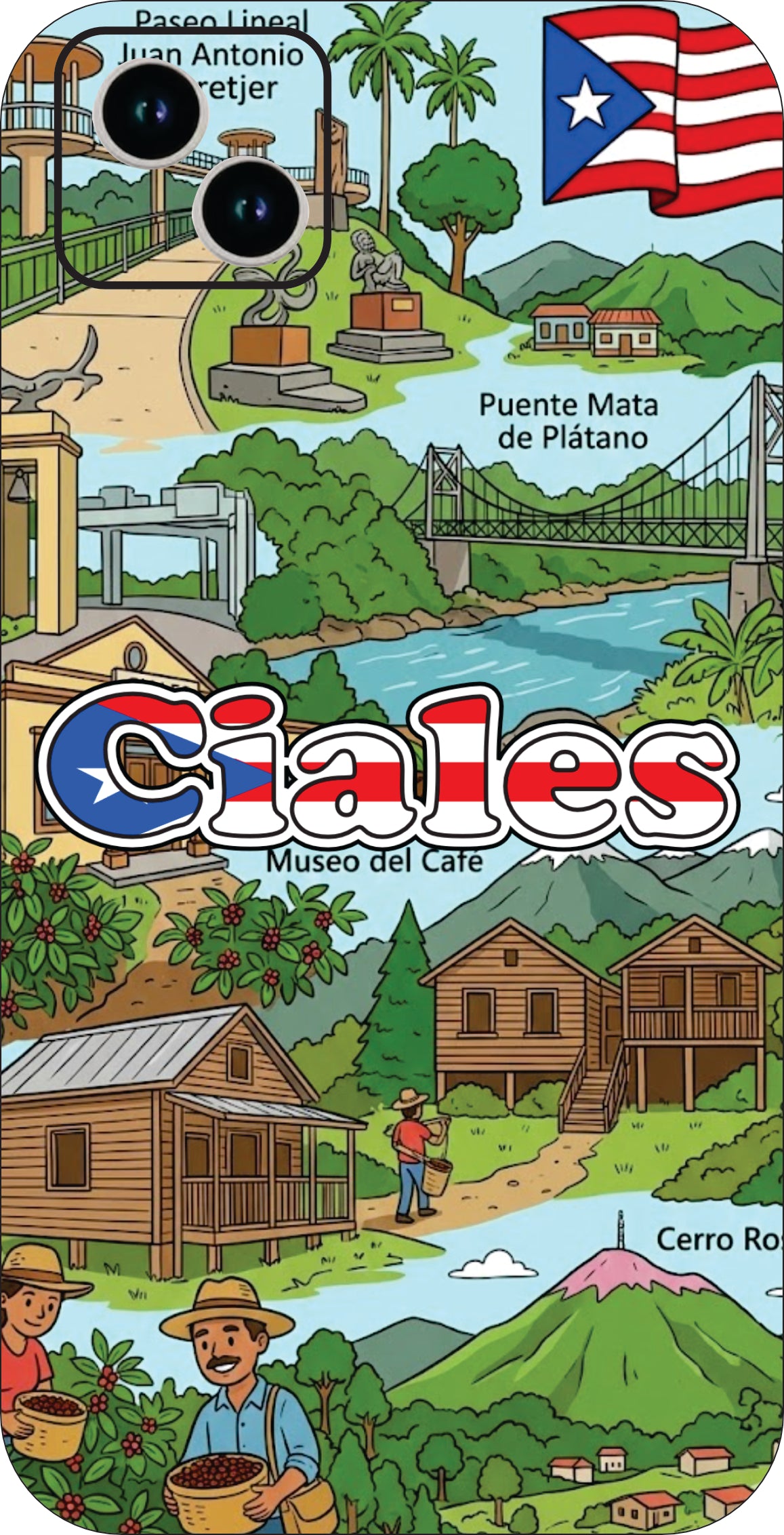 Puerto Rico Towns 3D Phone Case - iPhone & Android