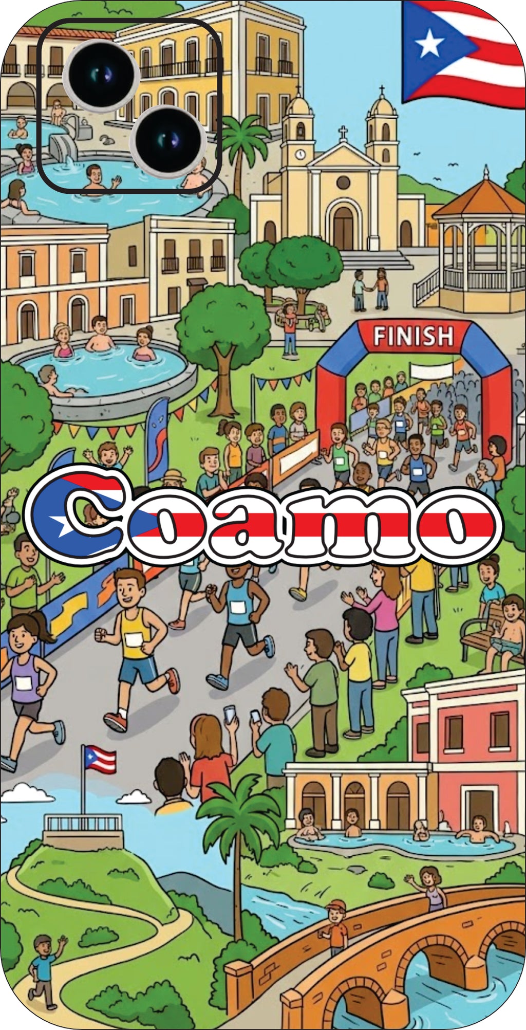 Puerto Rico Towns 3D Phone Case - iPhone & Android