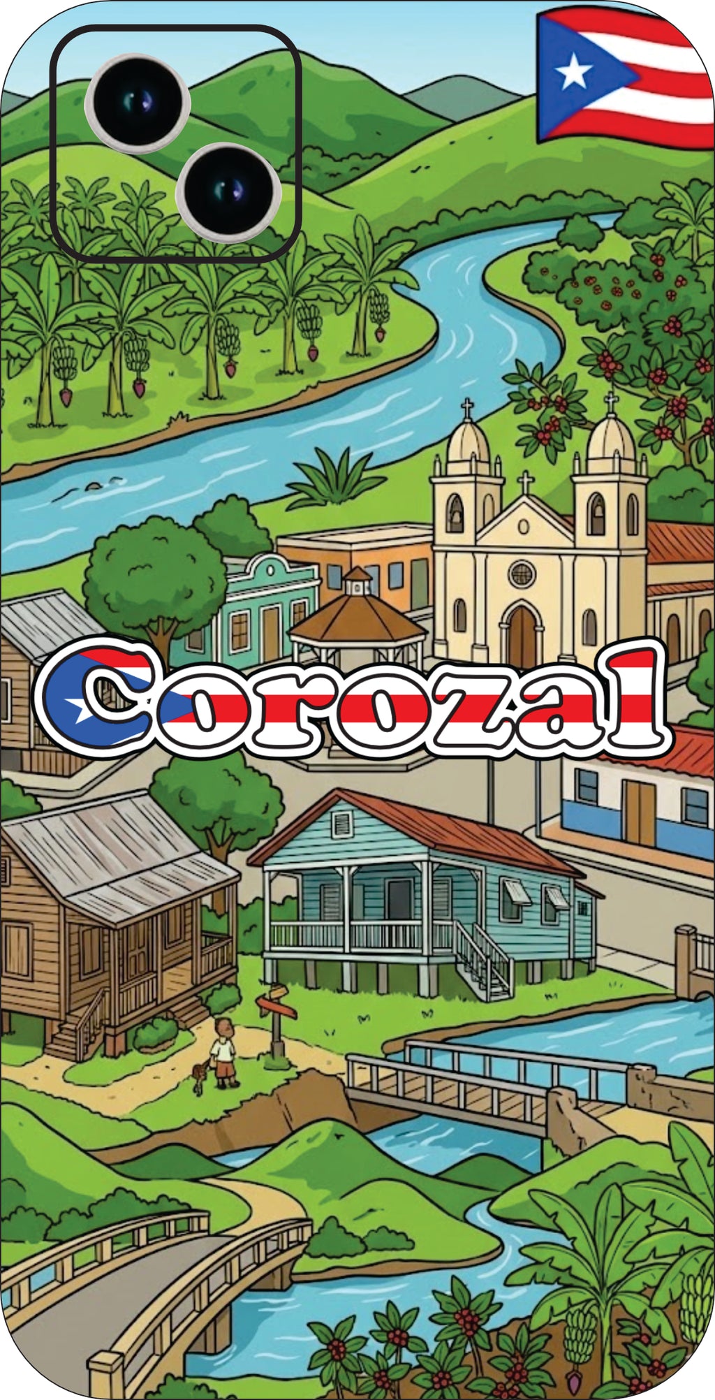 Puerto Rico Towns 3D Phone Case - iPhone & Android