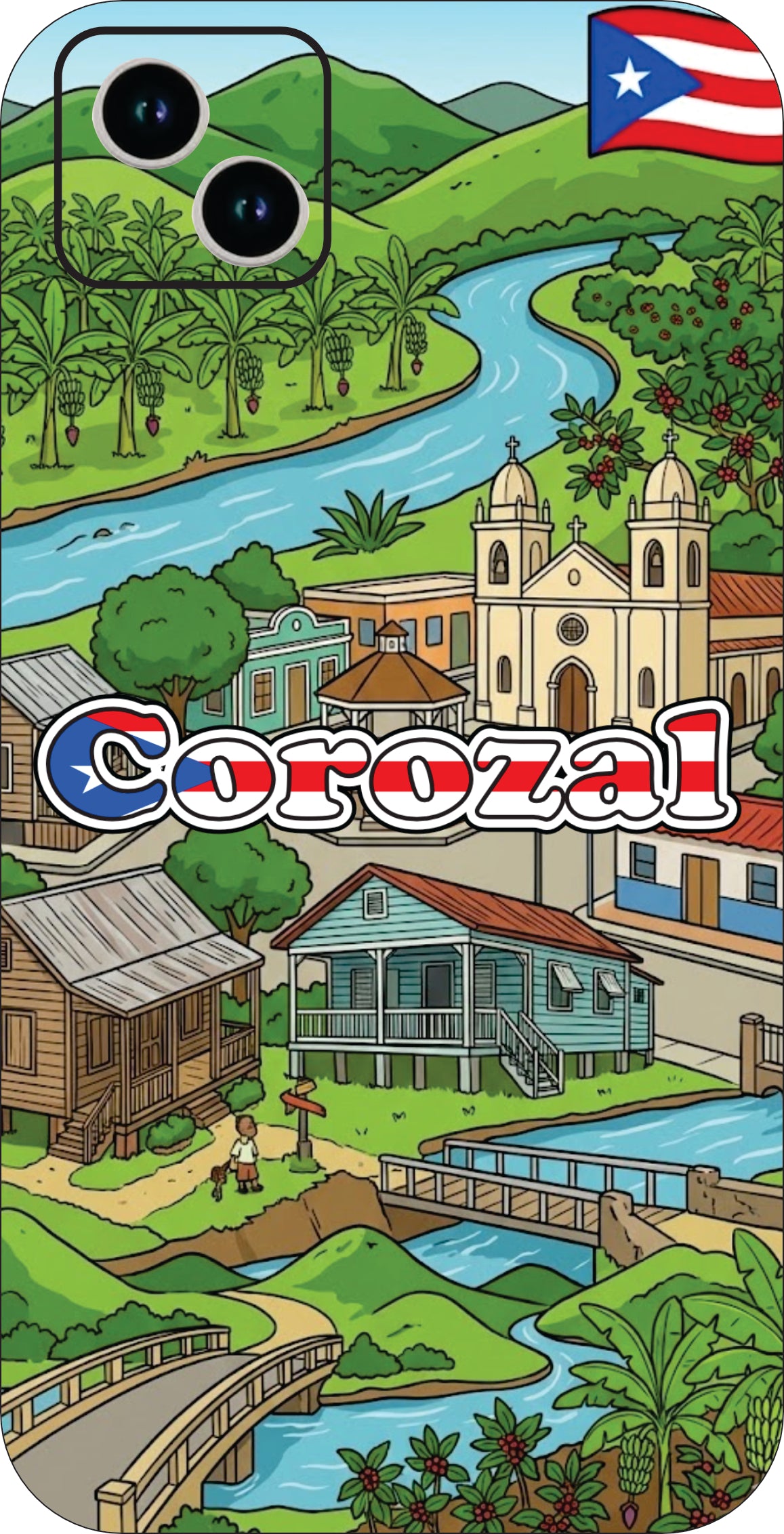 Puerto Rico Towns 3D Phone Case - iPhone & Android